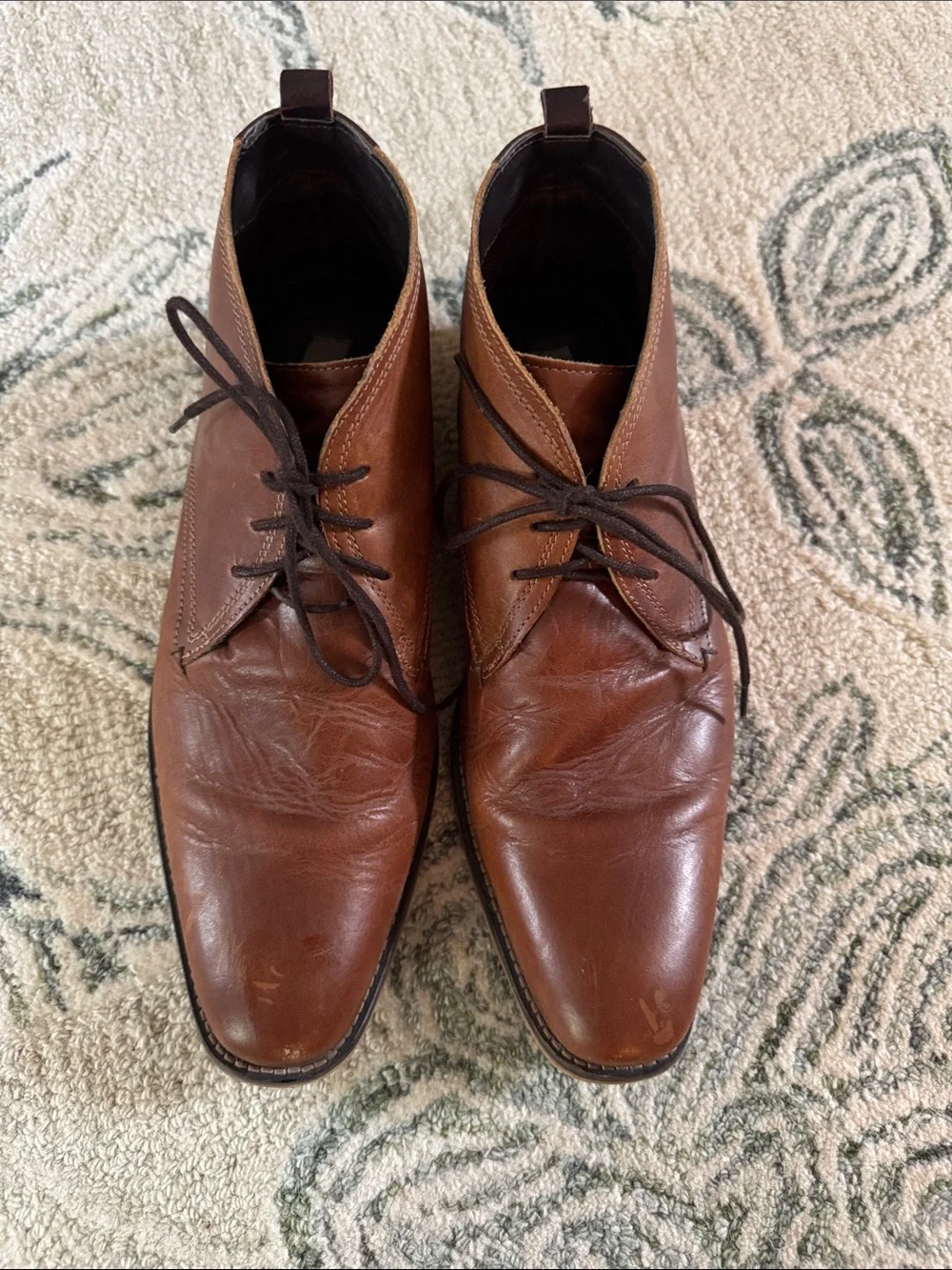 Joseph Abboud Brown Leather Chukka Boots